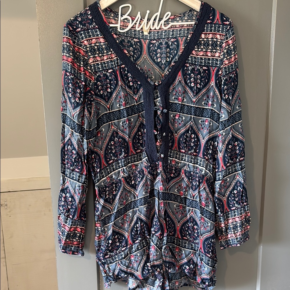 Women's Roxy Patterned Romper Long Sleeved